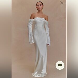 Elegant White Satin Gown